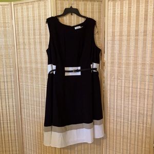 Calvin Klein Dress.. Black, Cream and Taupe